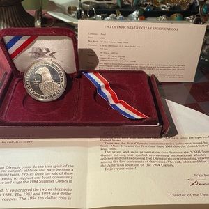 1983S Olympic proof, silver, dollar coin with everything that came with